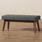 Baxton Studio Elia Walnut Wood Dark Grey Button-Tufted Bench 140-7564 - alternate 4
